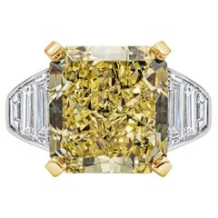 11.3 Carat Radiant Diamond Ring Fancy Yellow 18K Gold Colour-Collectors Treasure