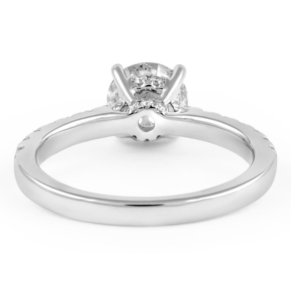 1,13 Karat Runder Brillant Diamantring 18 Karat Weißgold (Rundschliff) im Angebot