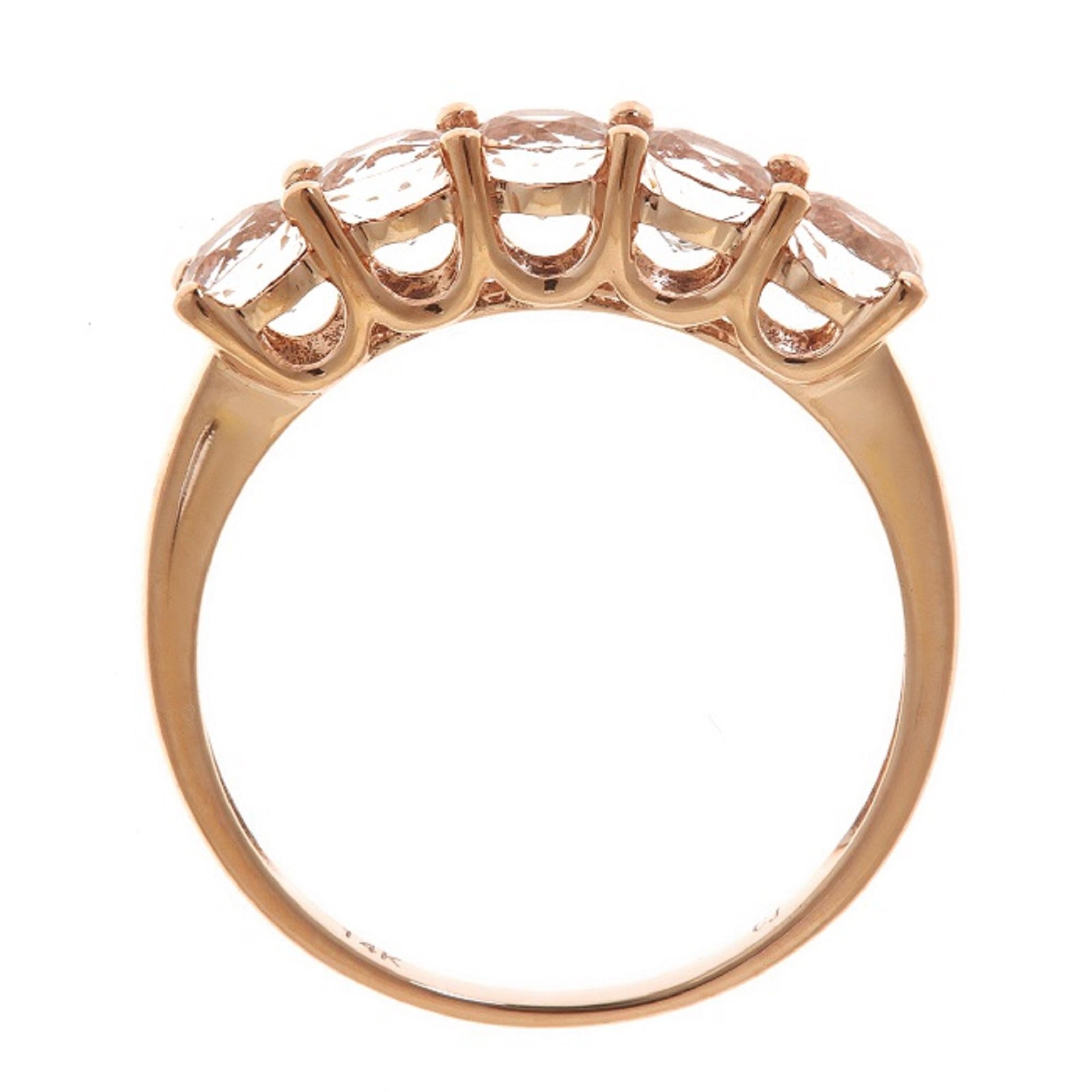 Art Deco 1.13 Carat Round Cut Morganite 10K Rose Gold Ring