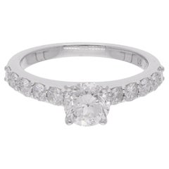 1.13 Carat Solitaire Handmade Diamond Engagement Ring 18 Karat Solid White Gold
