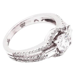 1.13 Carat white Diamond 18k white Gold Engagement Ring