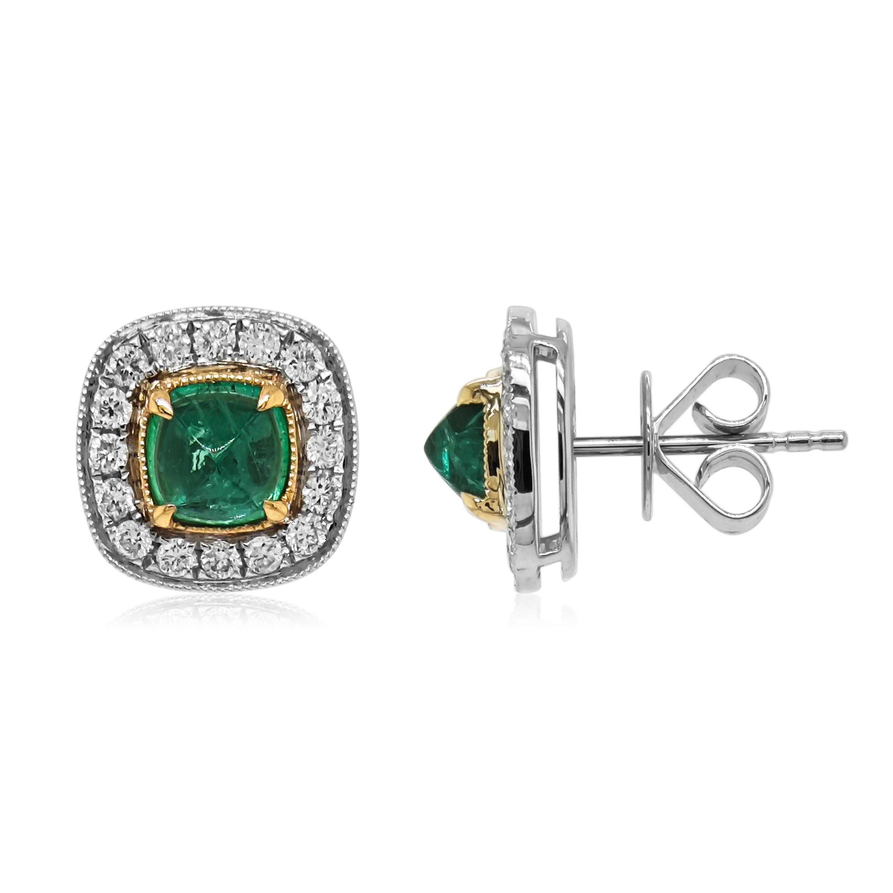 2 pierres d'émeraude : 1,50 carats
32 diamants blancs : 0,53 carat
Métal : or blanc et jaune 18 carats, 3,90 grammes
