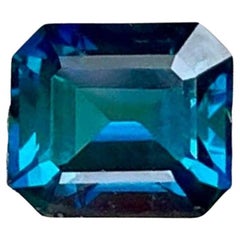 1.13 Carats Ink Blue Tourmaline Stone Emerald Cut Natural Afghan Gemstone