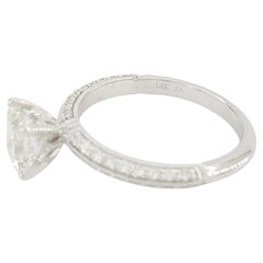 1.13 ct 14k White Gold Princess Brilliant Cut Diamond Engagement Ring