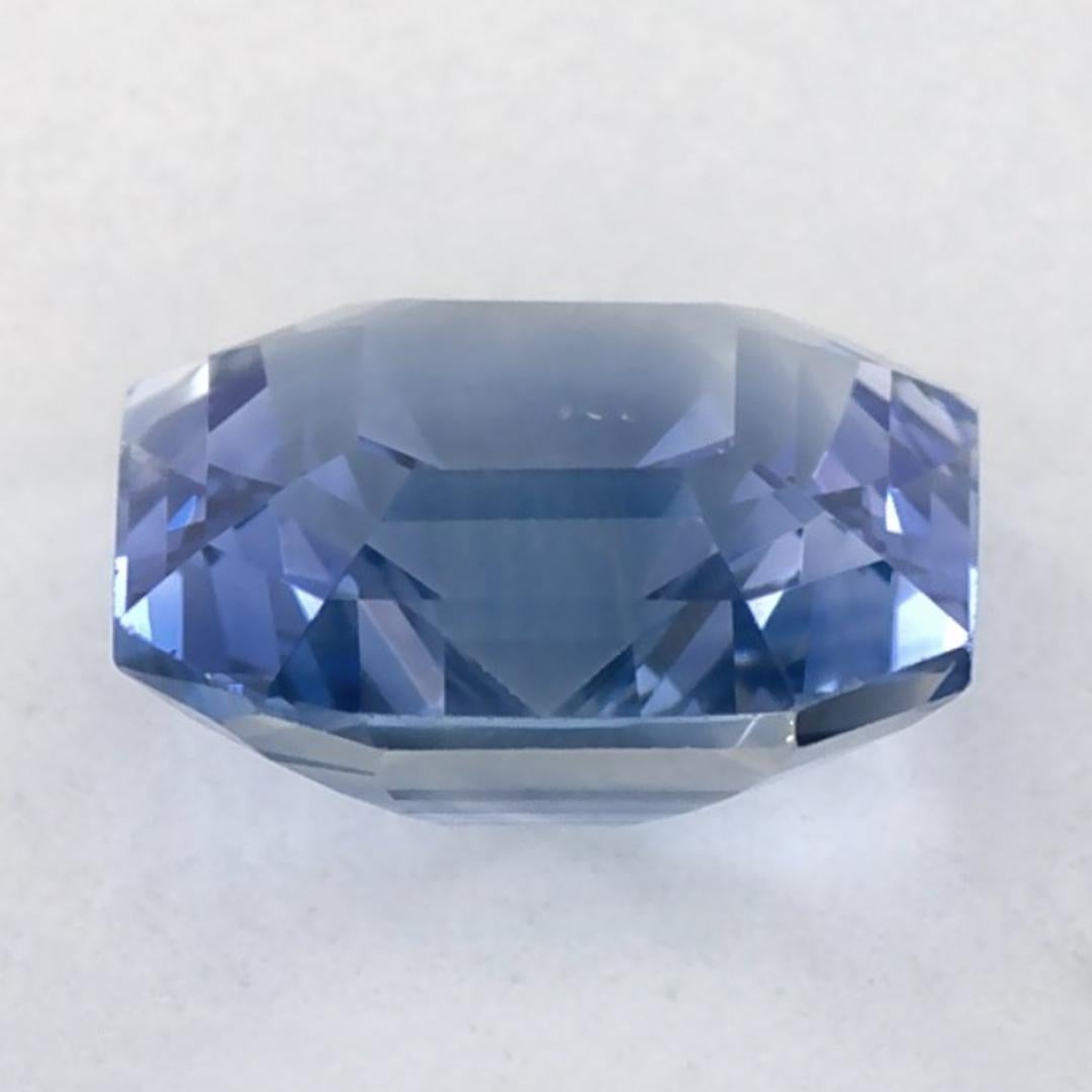 Women's or Men's 1.13 Ct Blue Sapphire Octagon Cut Loose Gemstone For Sale