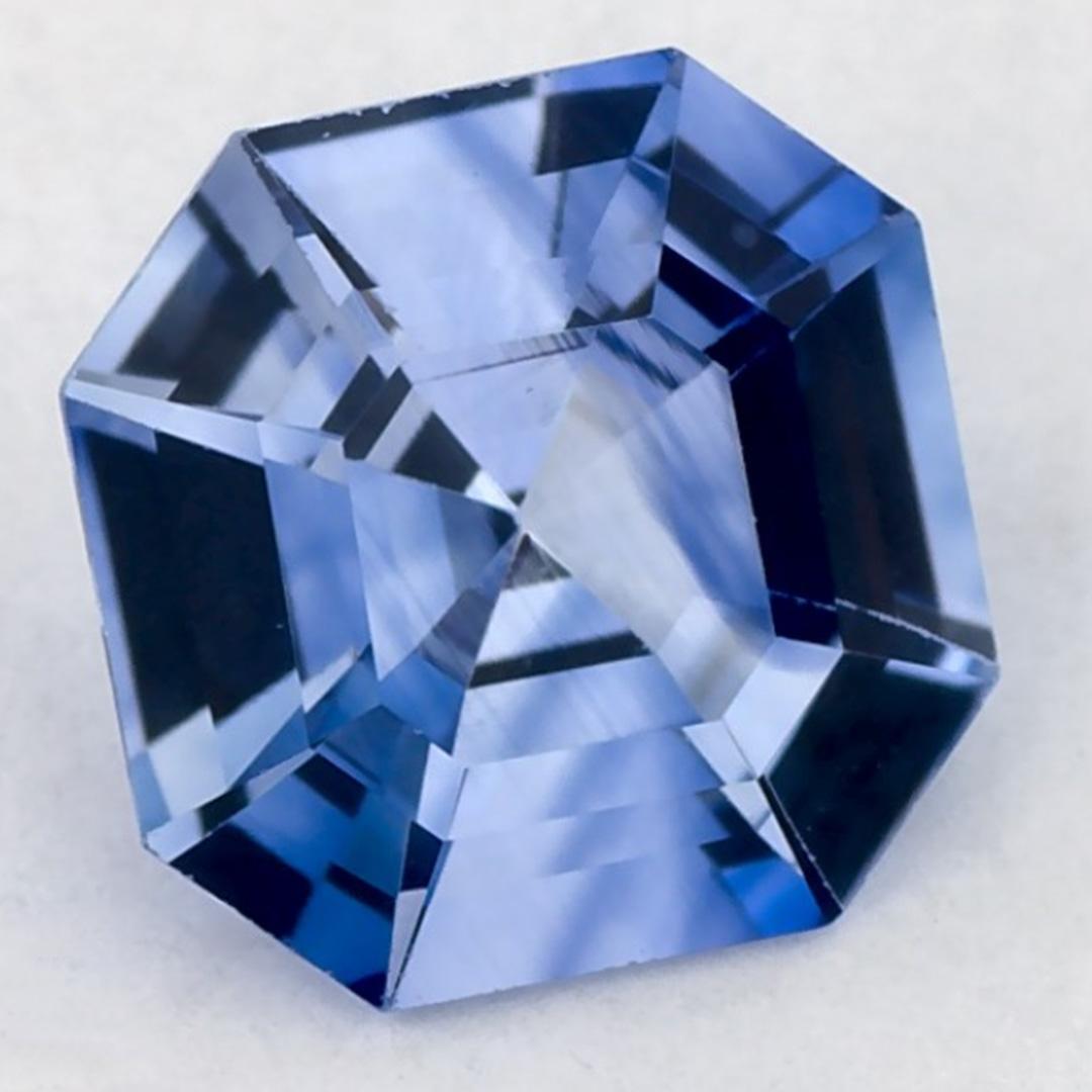 Taglio smeraldo 1.13 carati di zaffiro blu ottagonale sfuso in vendita