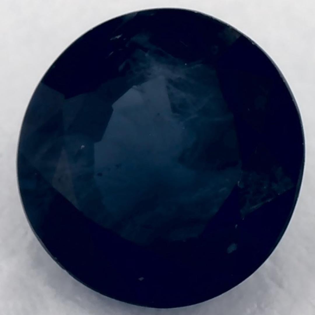 Round Cut 1.13 Ct Blue Sapphire Round Loose Gemstone For Sale