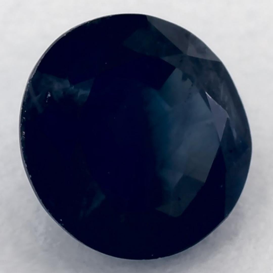 1.13 Ct Blue Sapphire Round Loose Gemstone In New Condition For Sale In Fort Lee, NJ