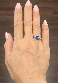 18k White Gold Natural Sapphire & Diamond Ring – 1.13 Ct