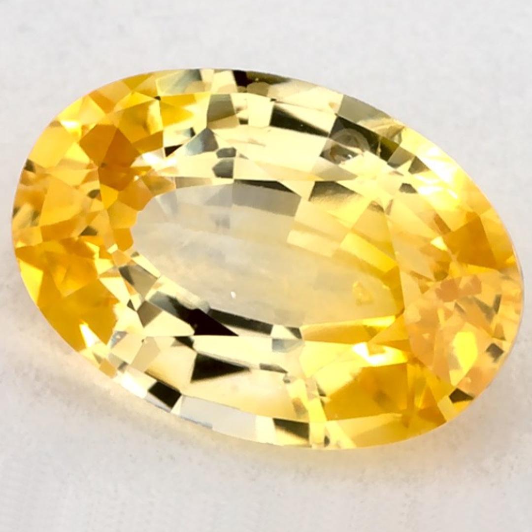 1.13 Karat Gelber Saphir Oval zertifiziert Lose Edelstein (Ovalschliff) im Angebot