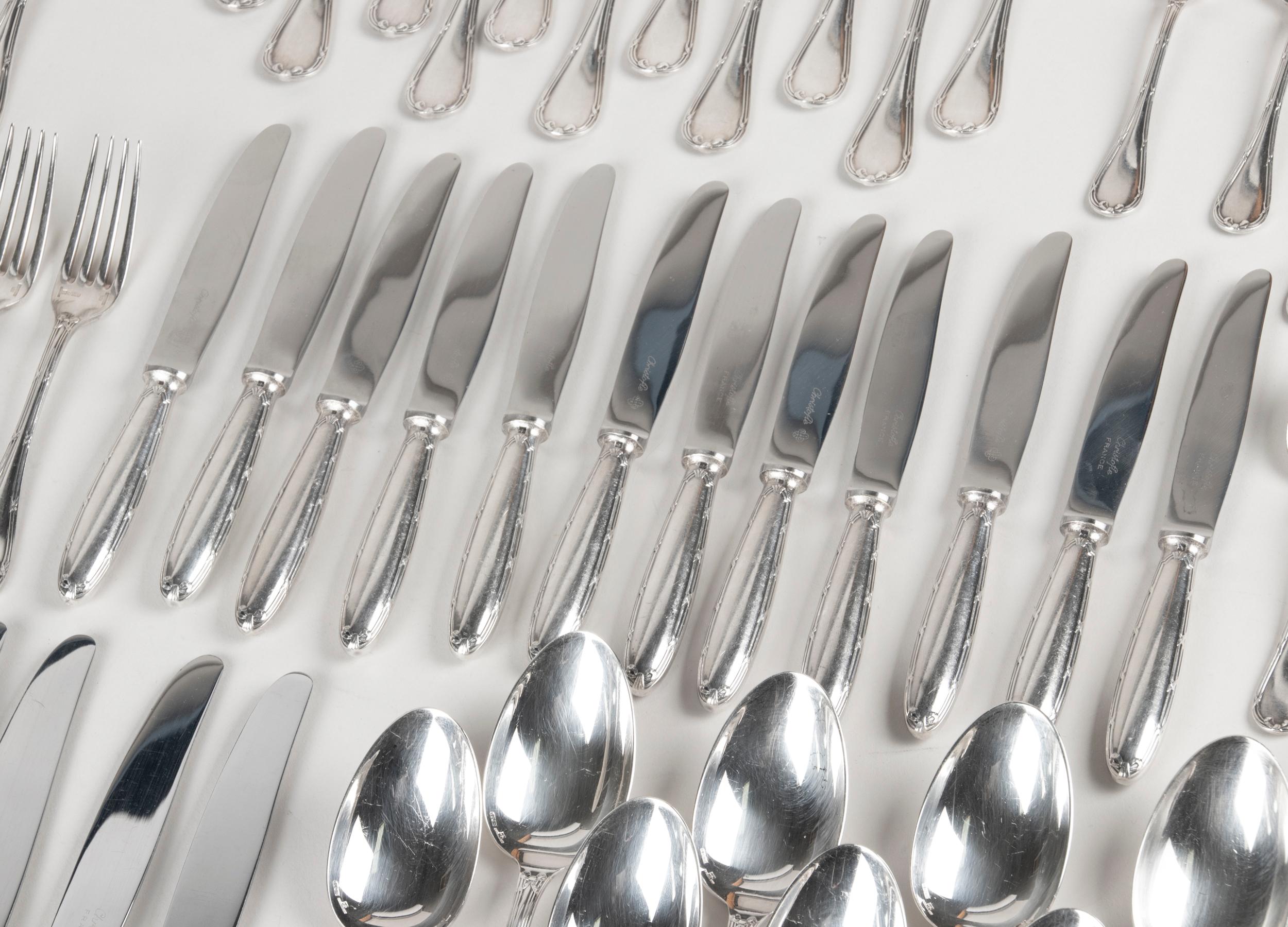 113-Piece Christofle Silver-Plated Cutlery Set Rubans 6
