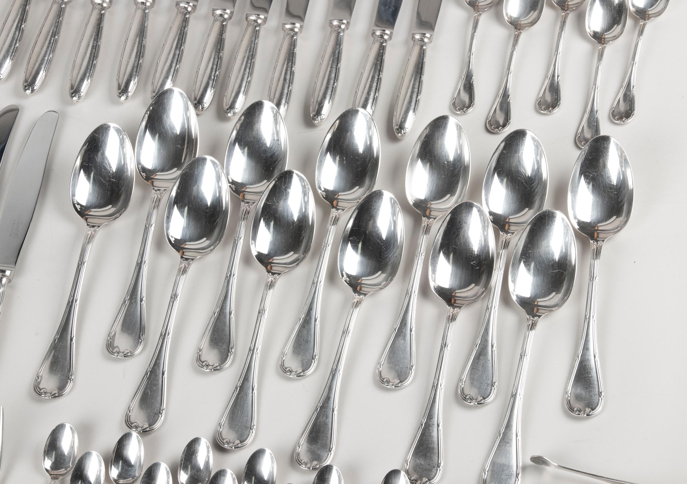 113-Piece Christofle Silver-Plated Cutlery Set Rubans 7
