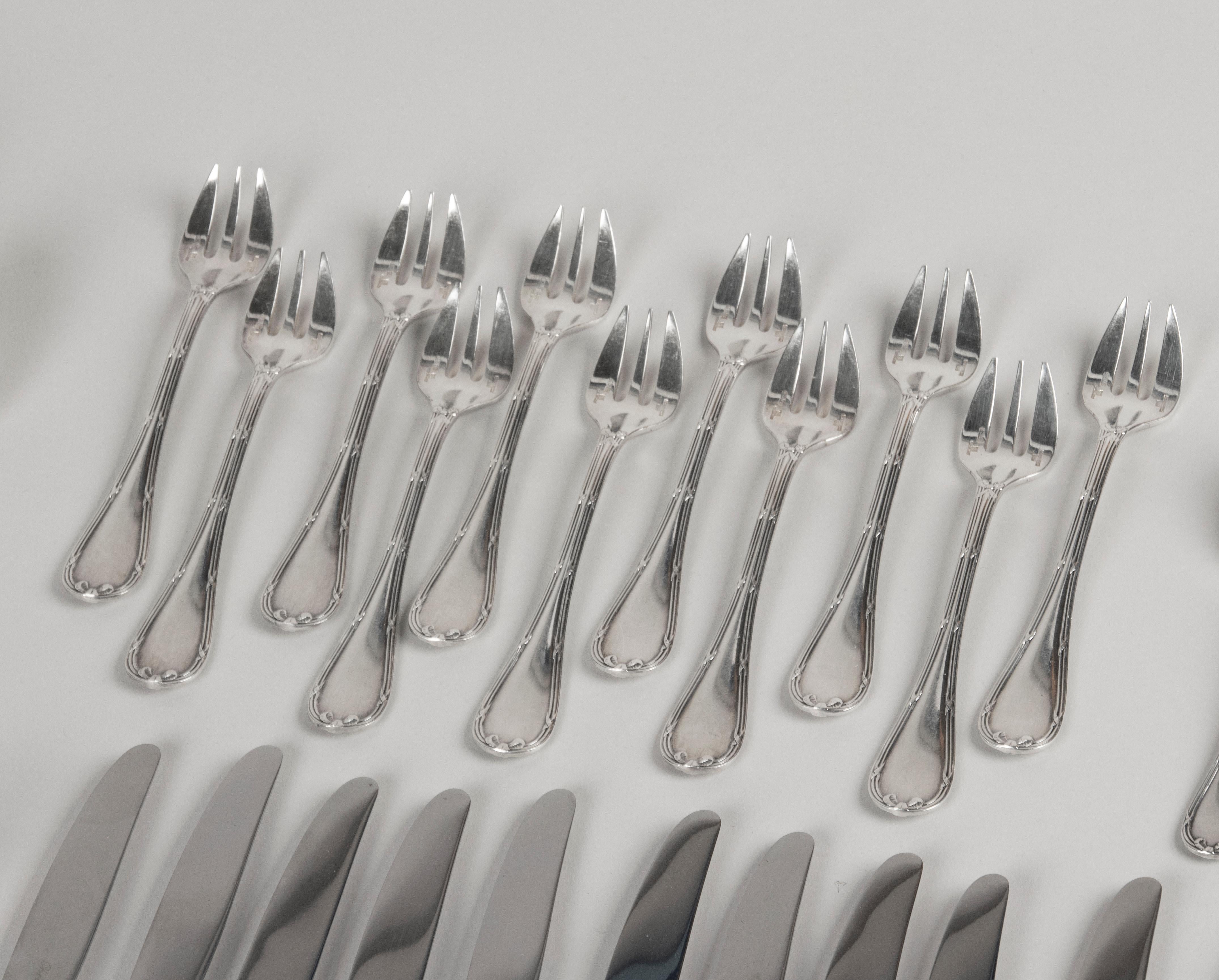 113-Piece Christofle Silver-Plated Cutlery Set Rubans 8