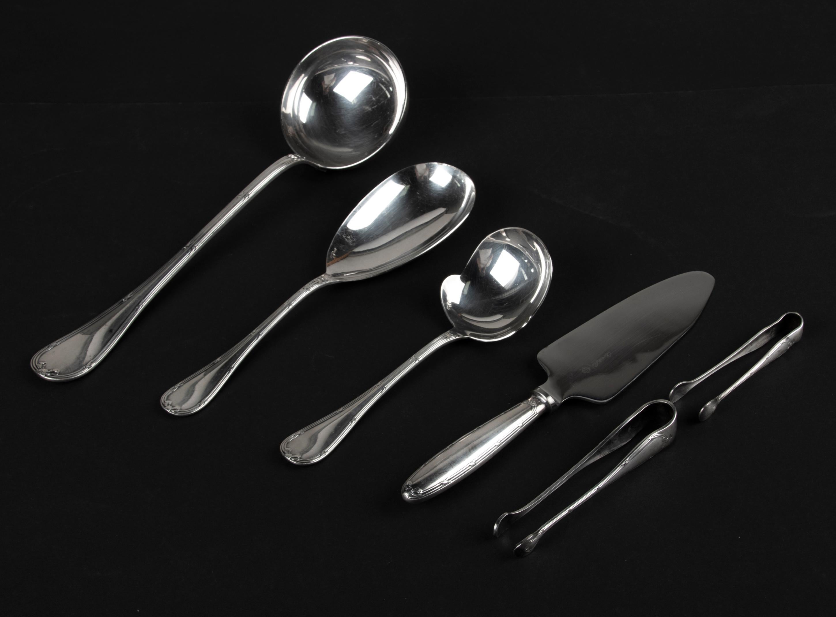 113-Piece Christofle Silver-Plated Cutlery Set Rubans 12