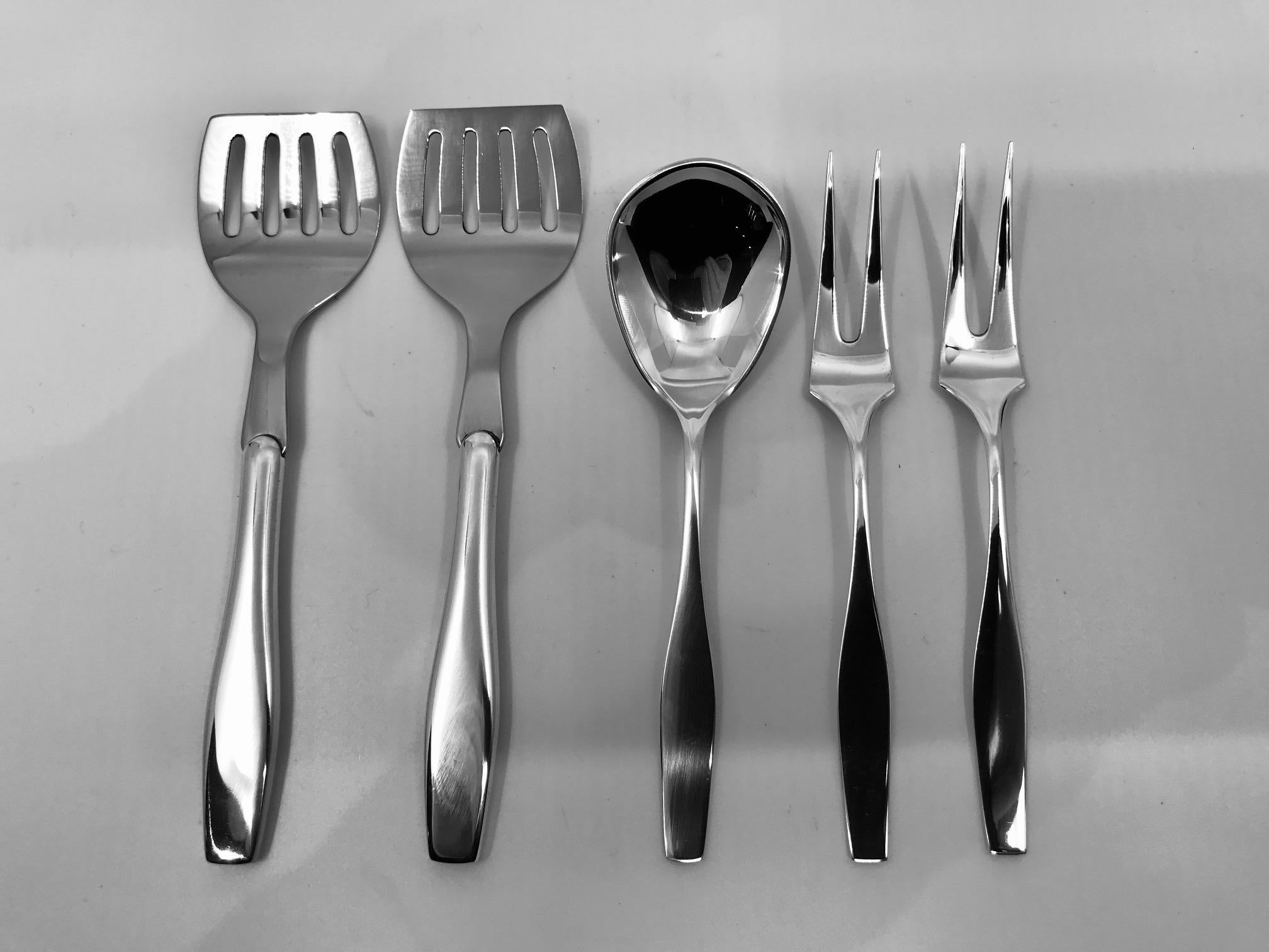 Danish 113 Pieces Set of Hans Hansen Charlotte Sterling Silverware For Sale