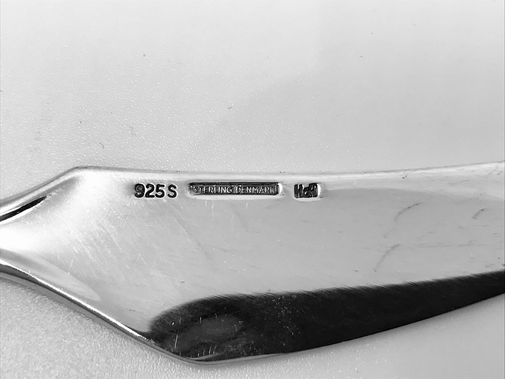 20th Century 113 Pieces Set of Hans Hansen Charlotte Sterling Silverware For Sale