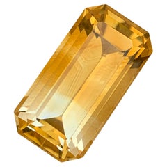 11.30 Carat Natural Loose Bicolor Yellow Citrine Emerald Cut For Pendant Jewelry
