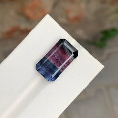 11.30 Carat Natural Loose Tri-Colour Tourmaline Emerald Shape Gemstone