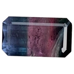 11.30 Carat Natural Loose Tri-Colour Tourmaline Emerald Shape Gemstone