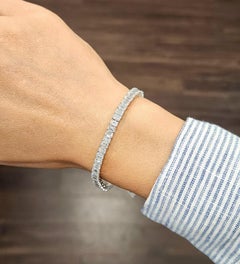 11.30 ct Emerald Cut Diamond Tennis Bracelet in Platinum
