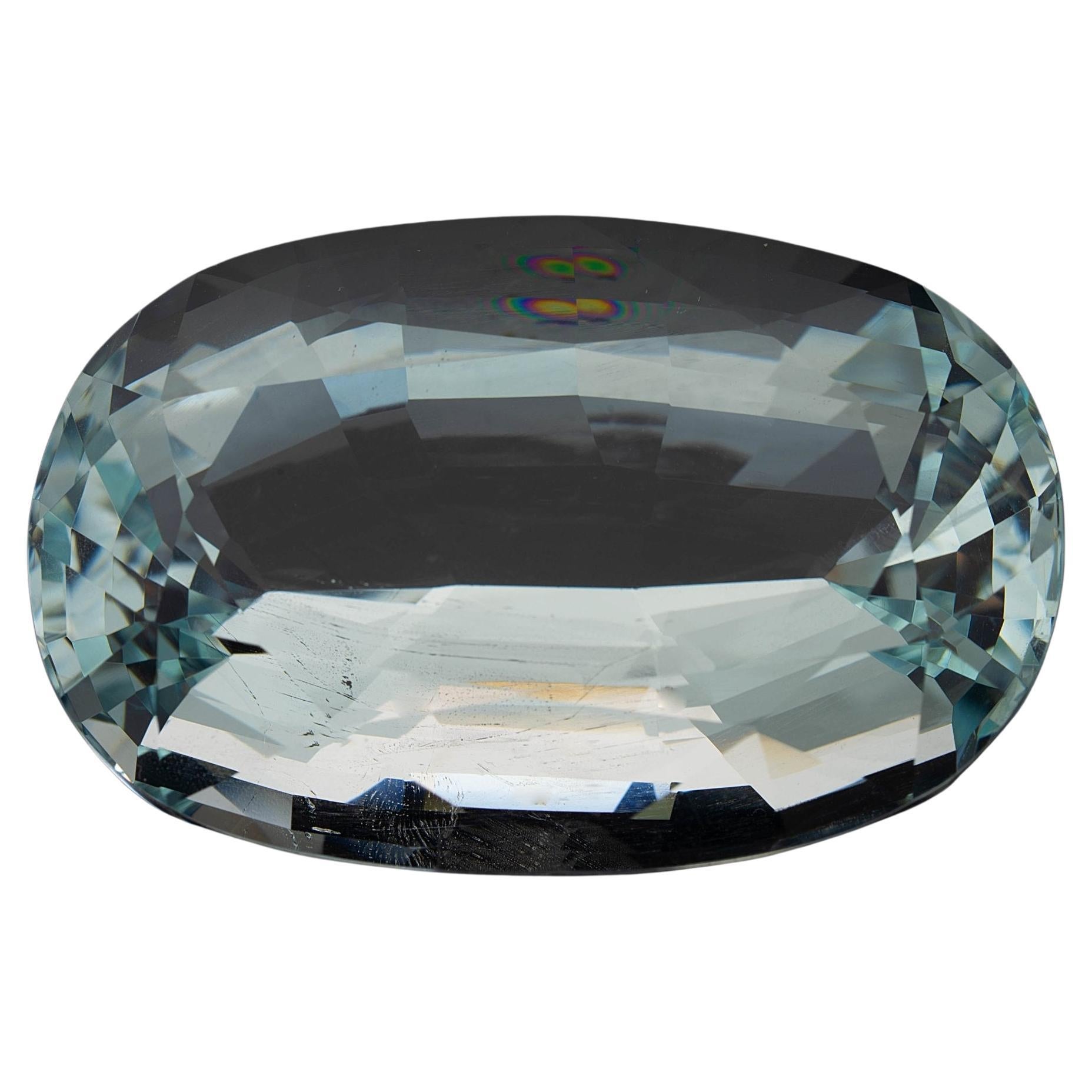 113.03 Carat Oval Cut Aquamarine From Brazil For Sale