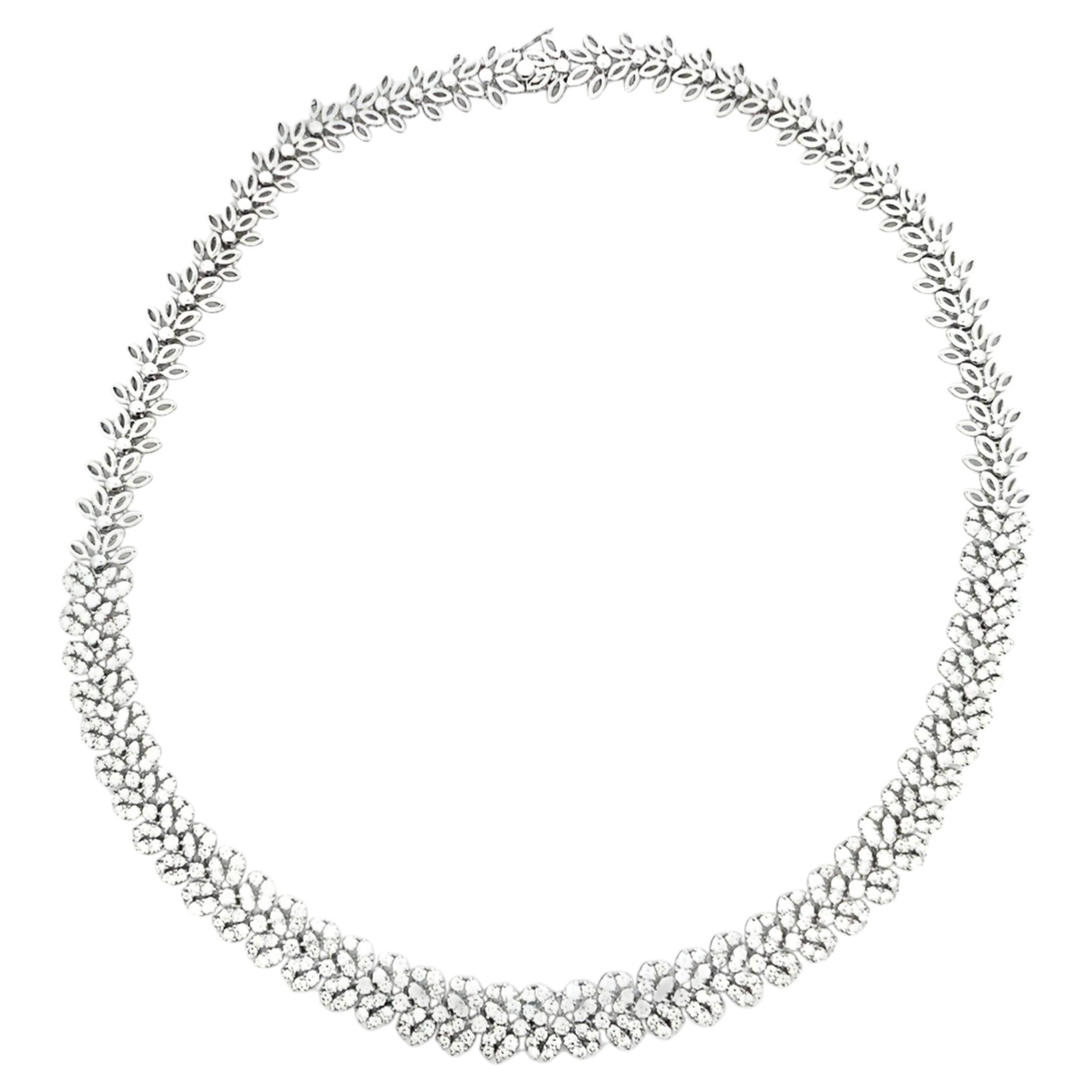 Collar tipo «tenis» con diamantes de 11,31 quilates en oro blanco de 18 quilates
