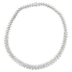 11.31 Carat Diamond Collar Tennis Necklace in 18K White Gold