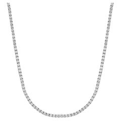 11.31 Carat Diamond Tennis Necklace in 14K White Gold