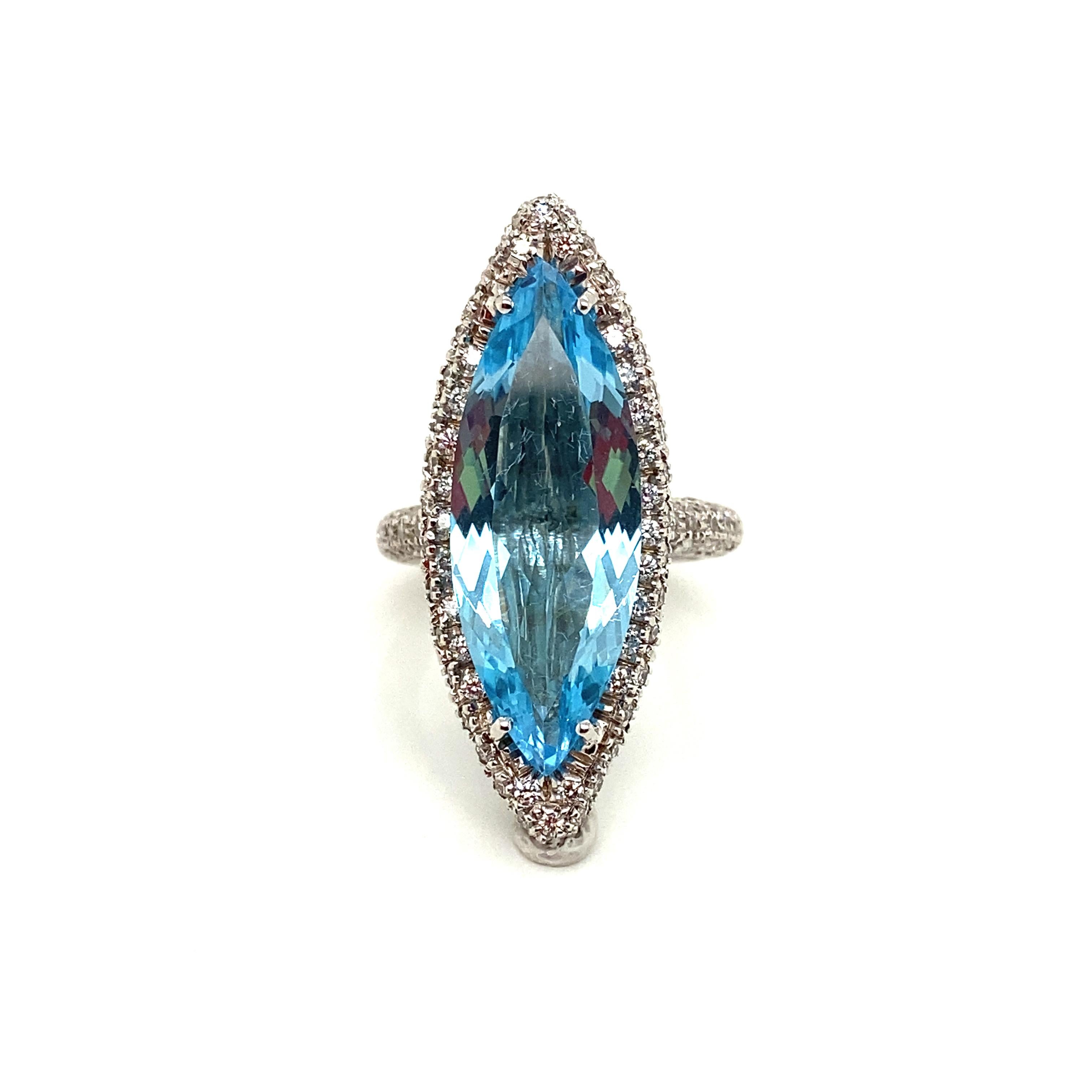 marquise cut aquamarine ring