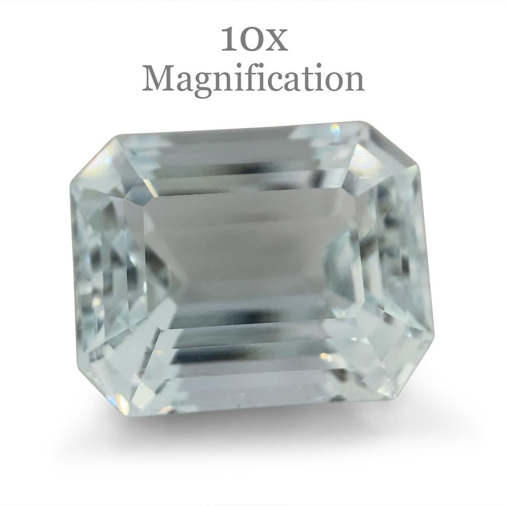 Description:

Gem Type: Aquamarine 
Number of Stones: 1
Weight: 11.32 cts
Measurements: 14.99 x 11.96 x 8.97 mm
Shape: Emerald Cut
Cutting Style Crown: Step Cut
Cutting Style Pavilion: Step Cut 
Transparency: None
Clarity: Very Slightly Included: