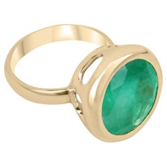 11.33 Carat Emerald Diamond Ring 18K White Gold