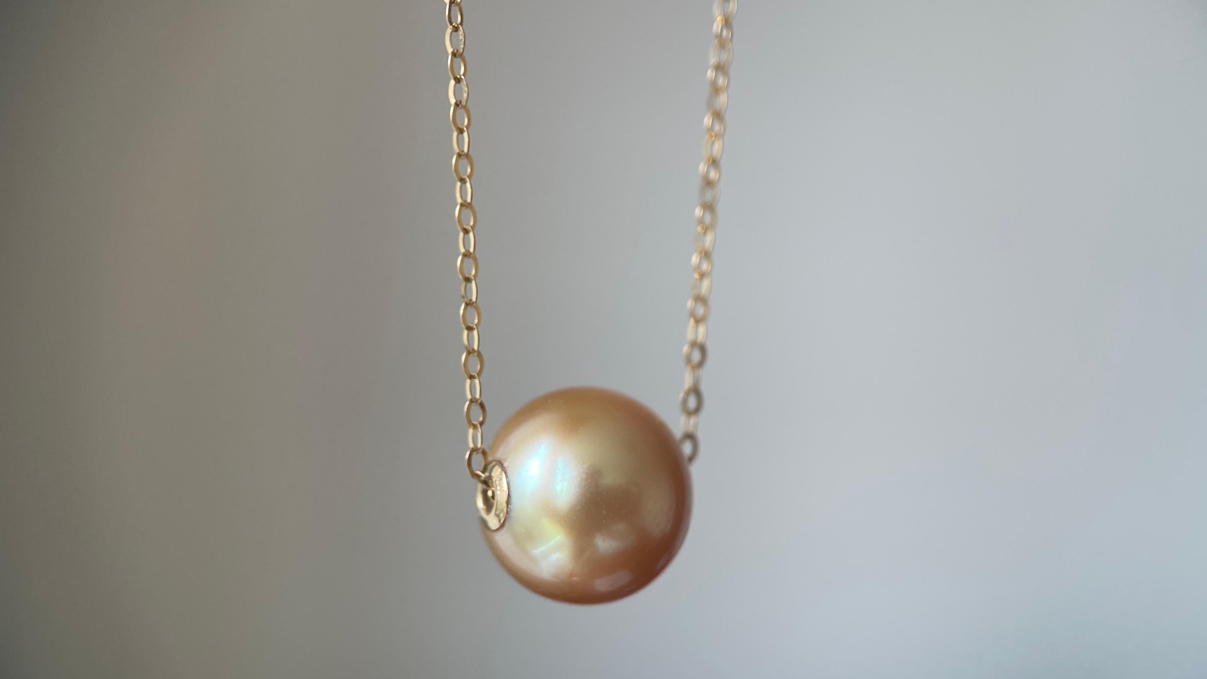 Collier de perles des mers du Sud de 11,33 mm en or massif 18K Neuf - En vente à Singapore, SG