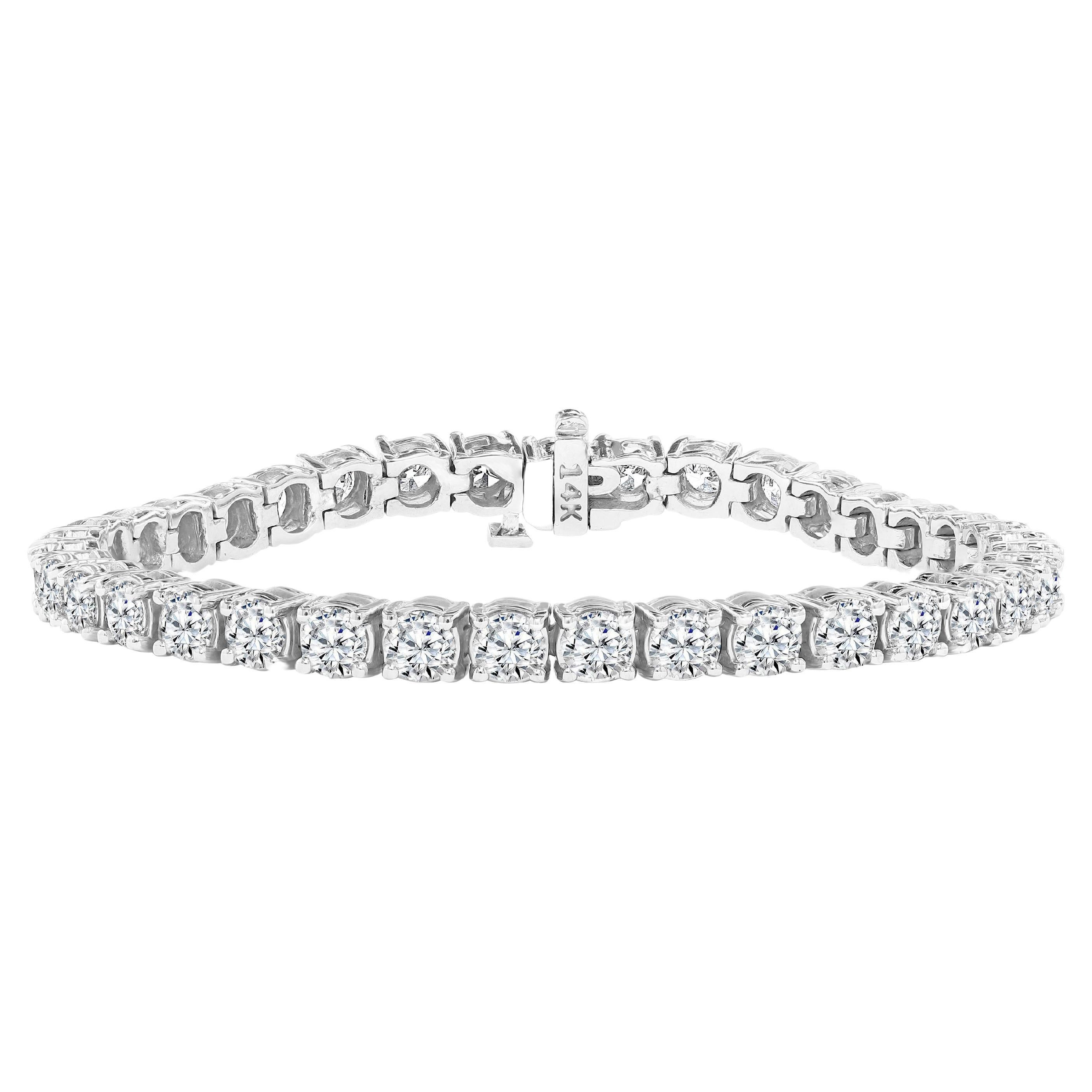 Bracelet tennis avec diamants ronds de 11,35 carats, 30pt chacun