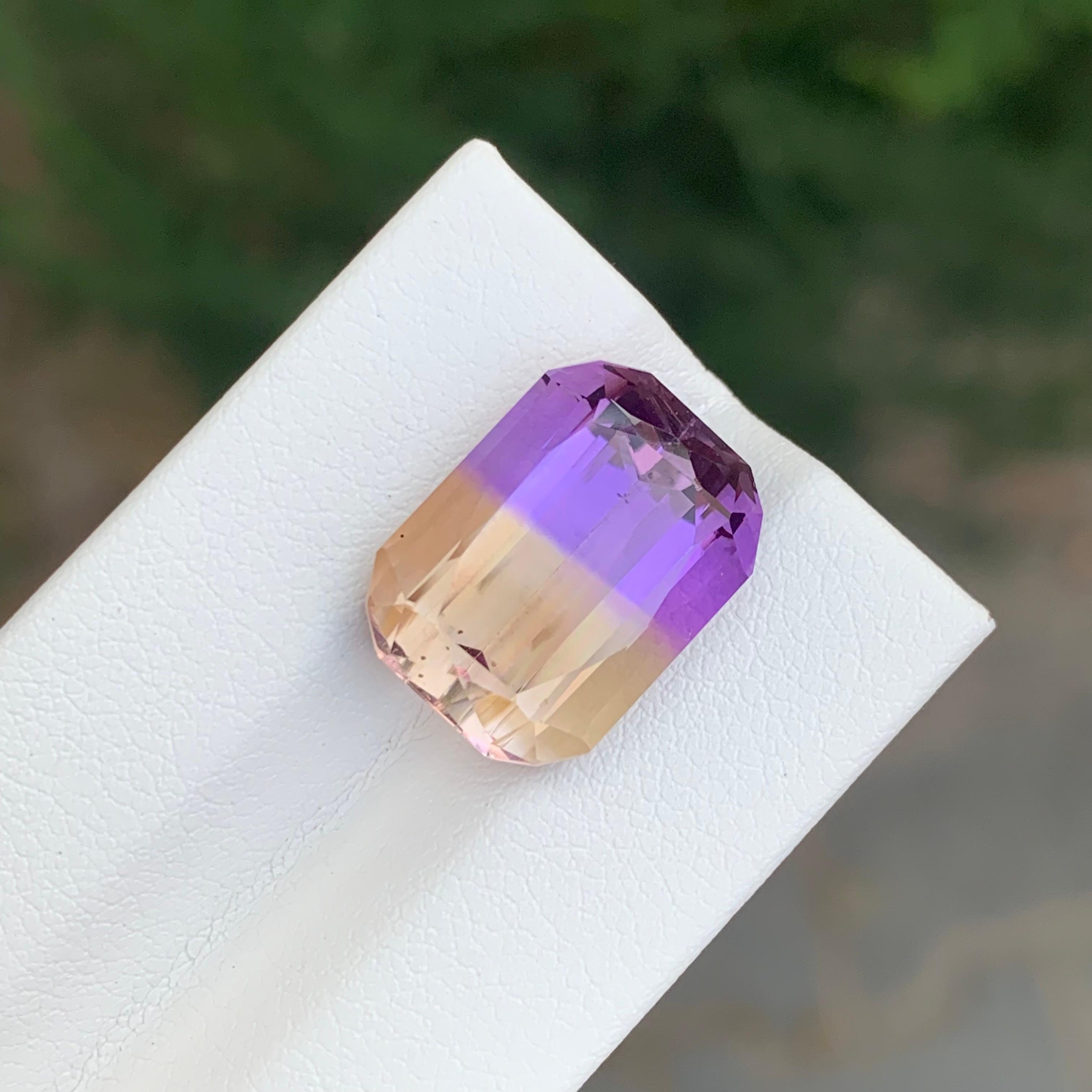 Ametrine naturelle non sertie de 11,35 carats, pierre précieuse Bolivianite en forme de coussin en vente 4