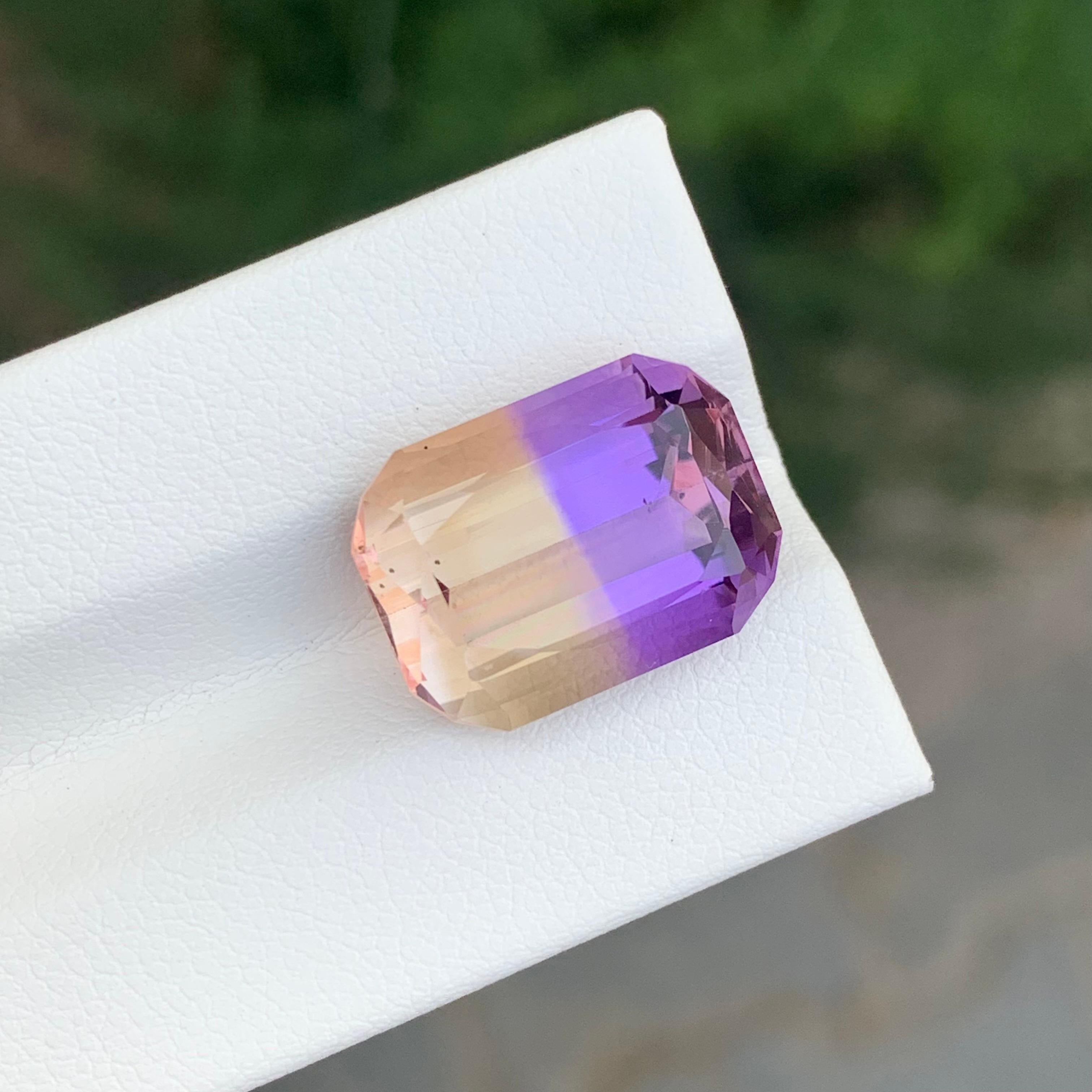 Ametrine naturelle non sertie de 11,35 carats, pierre précieuse Bolivianite en forme de coussin en vente 5