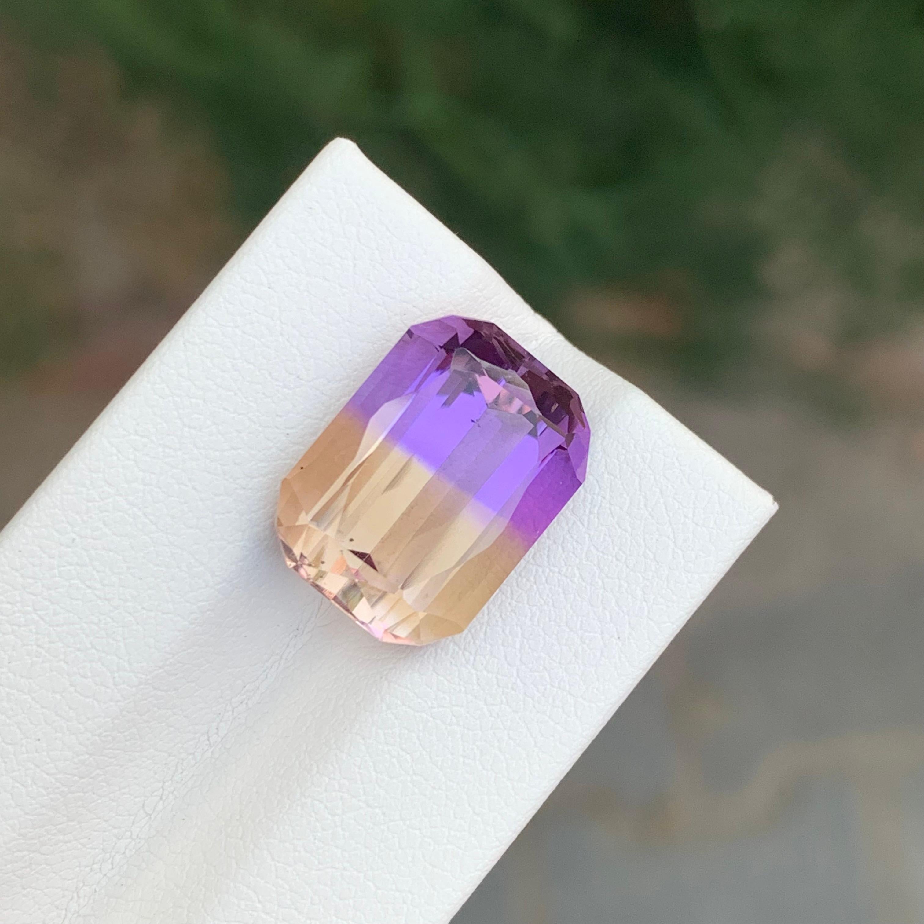 Ametrine naturelle non sertie de 11,35 carats, pierre précieuse Bolivianite en forme de coussin en vente 6