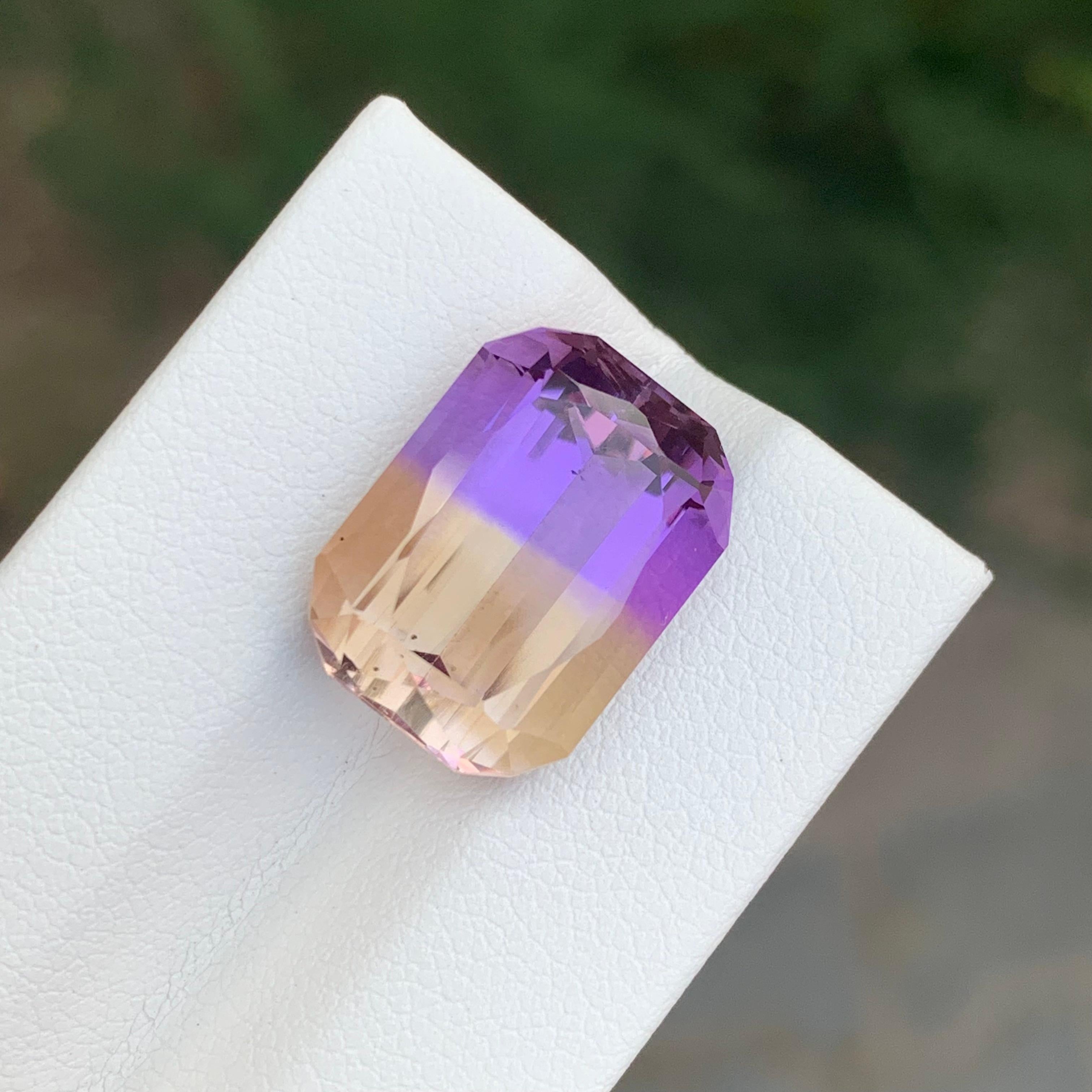 Ametrine naturelle non sertie de 11,35 carats, pierre précieuse Bolivianite en forme de coussin en vente 7
