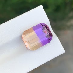 11.35 Carat Natural Loose Ametrine \ Bolivianite Cushion Shape Gemstone