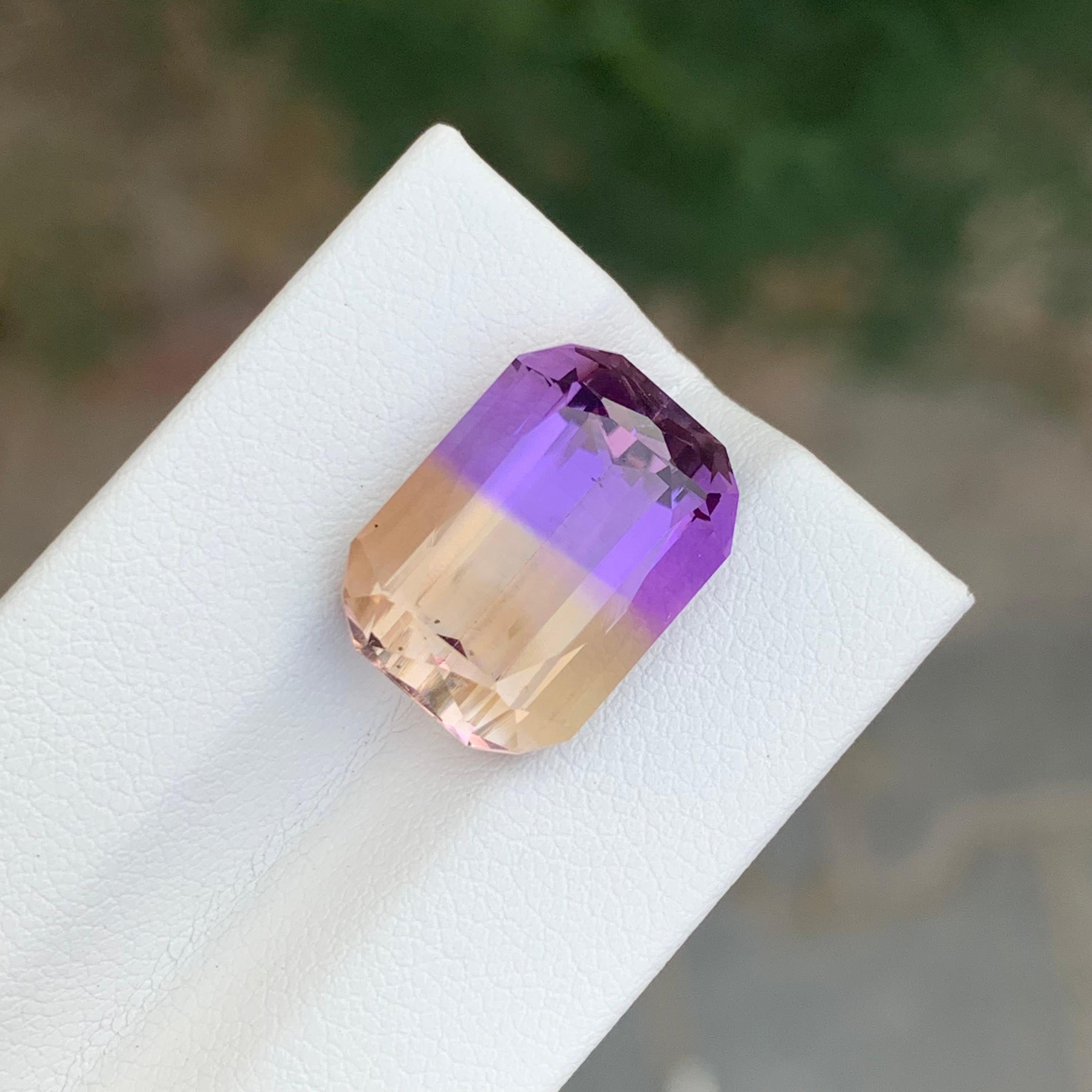 Arts and Crafts Ametrine naturelle non sertie de 11,35 carats, pierre précieuse Bolivianite en forme de coussin en vente