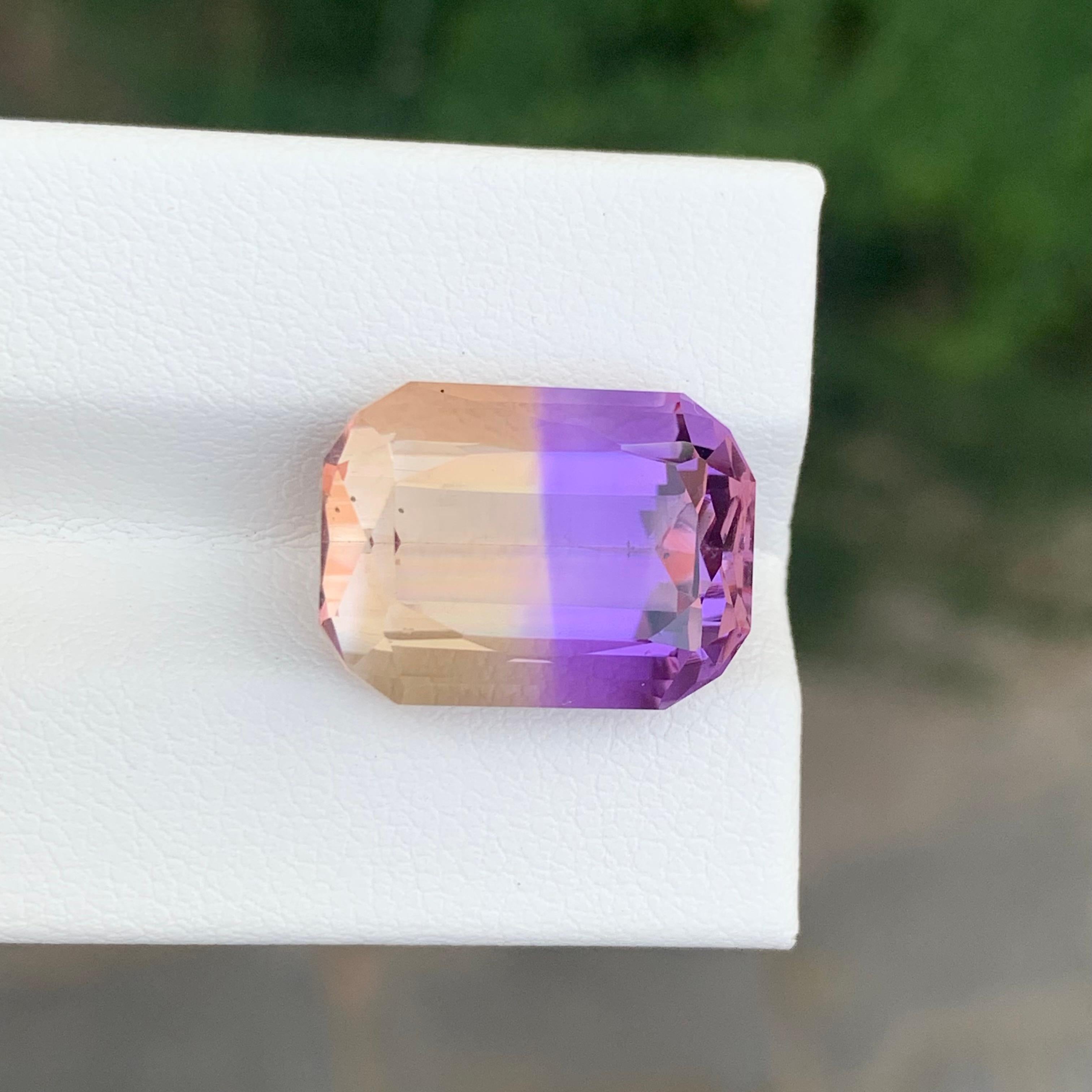 Ametrine naturelle non sertie de 11,35 carats, pierre précieuse Bolivianite en forme de coussin en vente 3