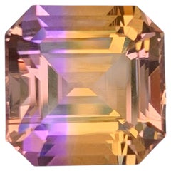 11.35 Carat Natural Loose Bicolor Ametrine stone Asscher Cut Brazilian Gemstone