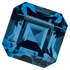 11.35 Carat Natural Loose London Blue Topaz Octagon Cut Gemstone