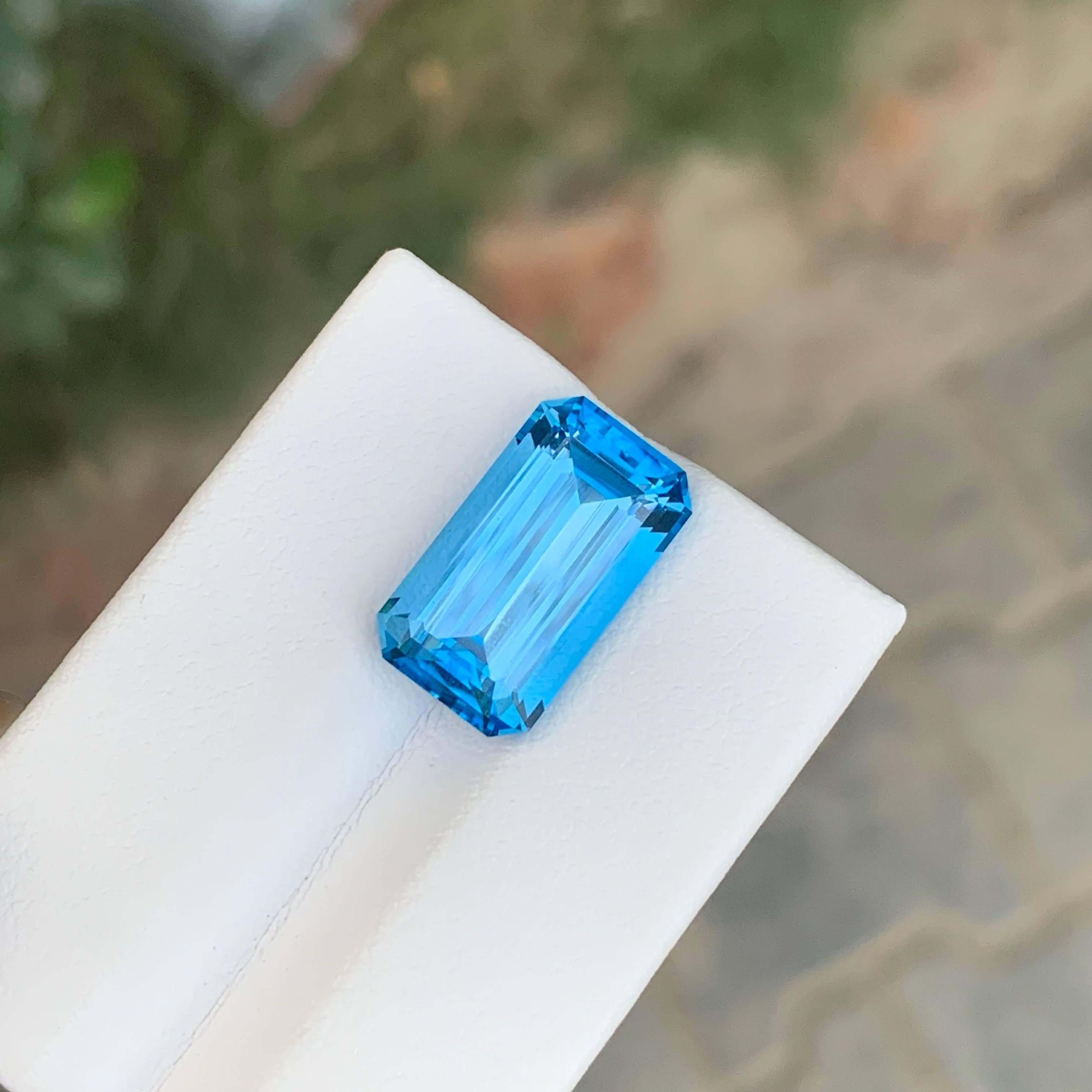 11,35 quilates Topacio azul neón natural suelto talla esmeralda Piedra preciosa de Madagascar en venta 4