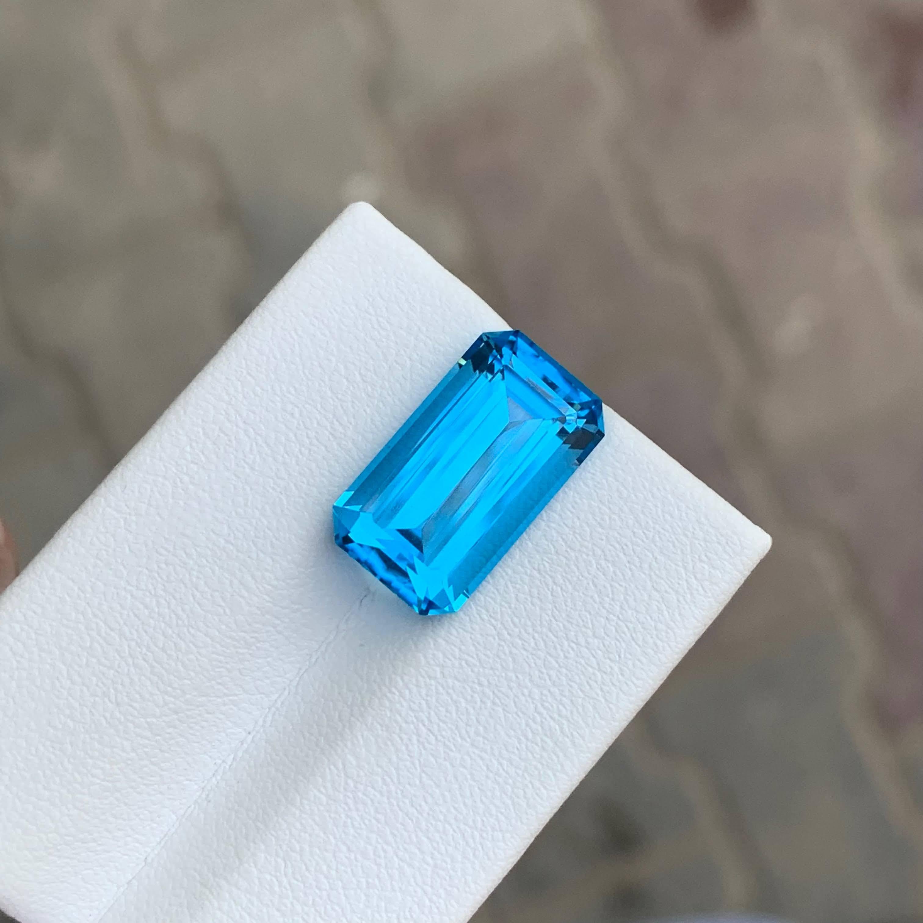 11,35 quilates Topacio azul neón natural suelto talla esmeralda Piedra preciosa de Madagascar en venta 5