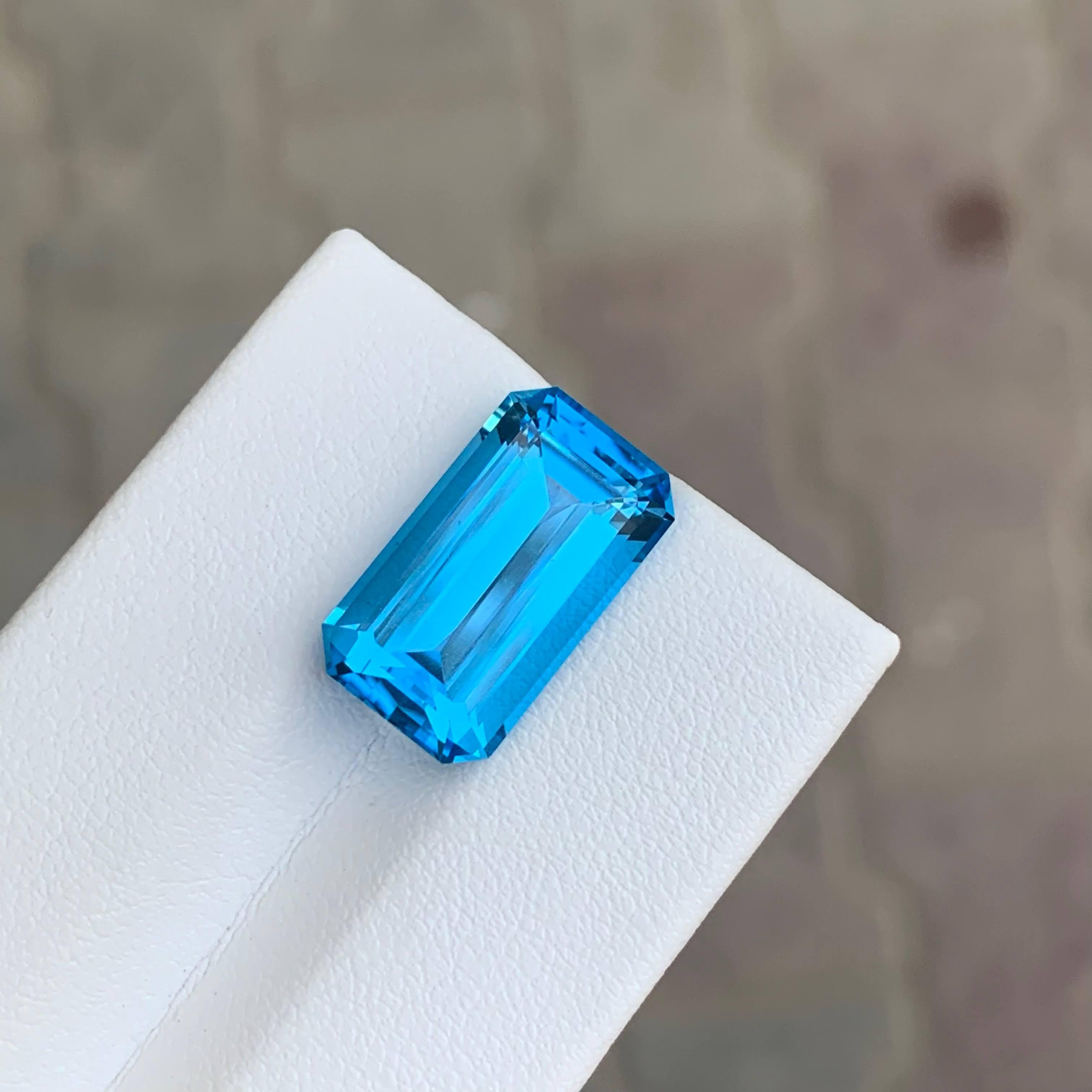 11,35 quilates Topacio azul neón natural suelto talla esmeralda Piedra preciosa de Madagascar Corte esmeralda en venta