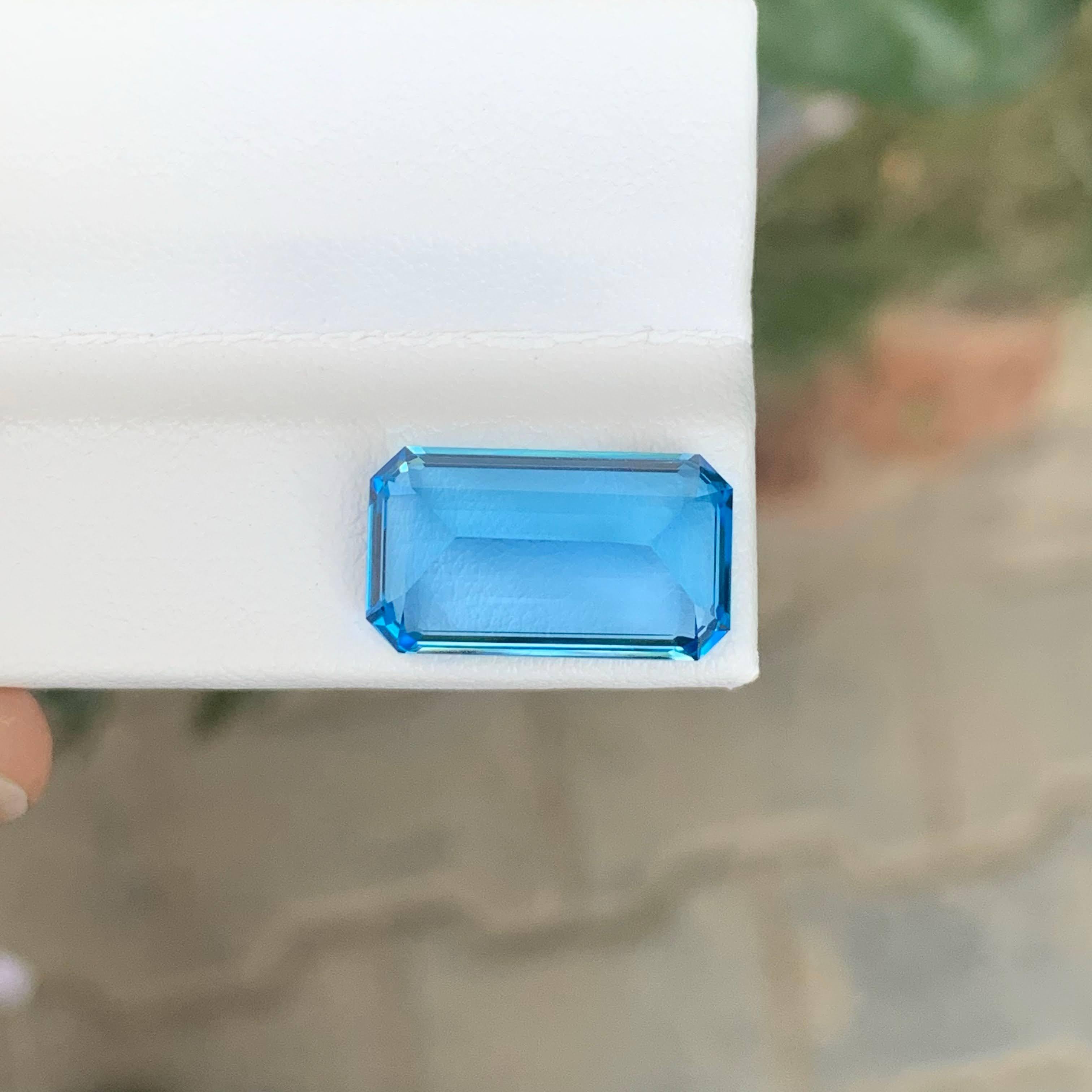 11,35 quilates Topacio azul neón natural suelto talla esmeralda Piedra preciosa de Madagascar en venta 3