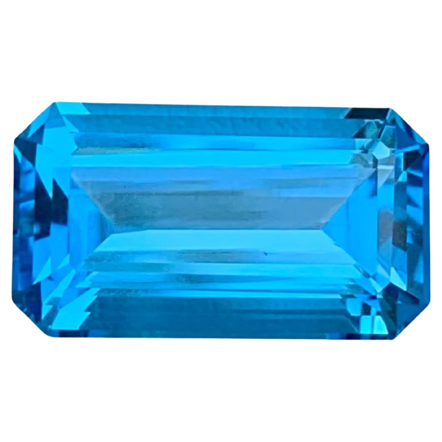 11,35 Carati di Topazio Blu Neon naturale sfuso Taglio Smeraldo Gemma del Madagascar