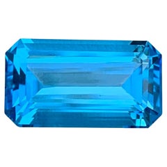 11,35 Carati di Topazio Blu Neon naturale sfuso Taglio Smeraldo Gemma del Madagascar