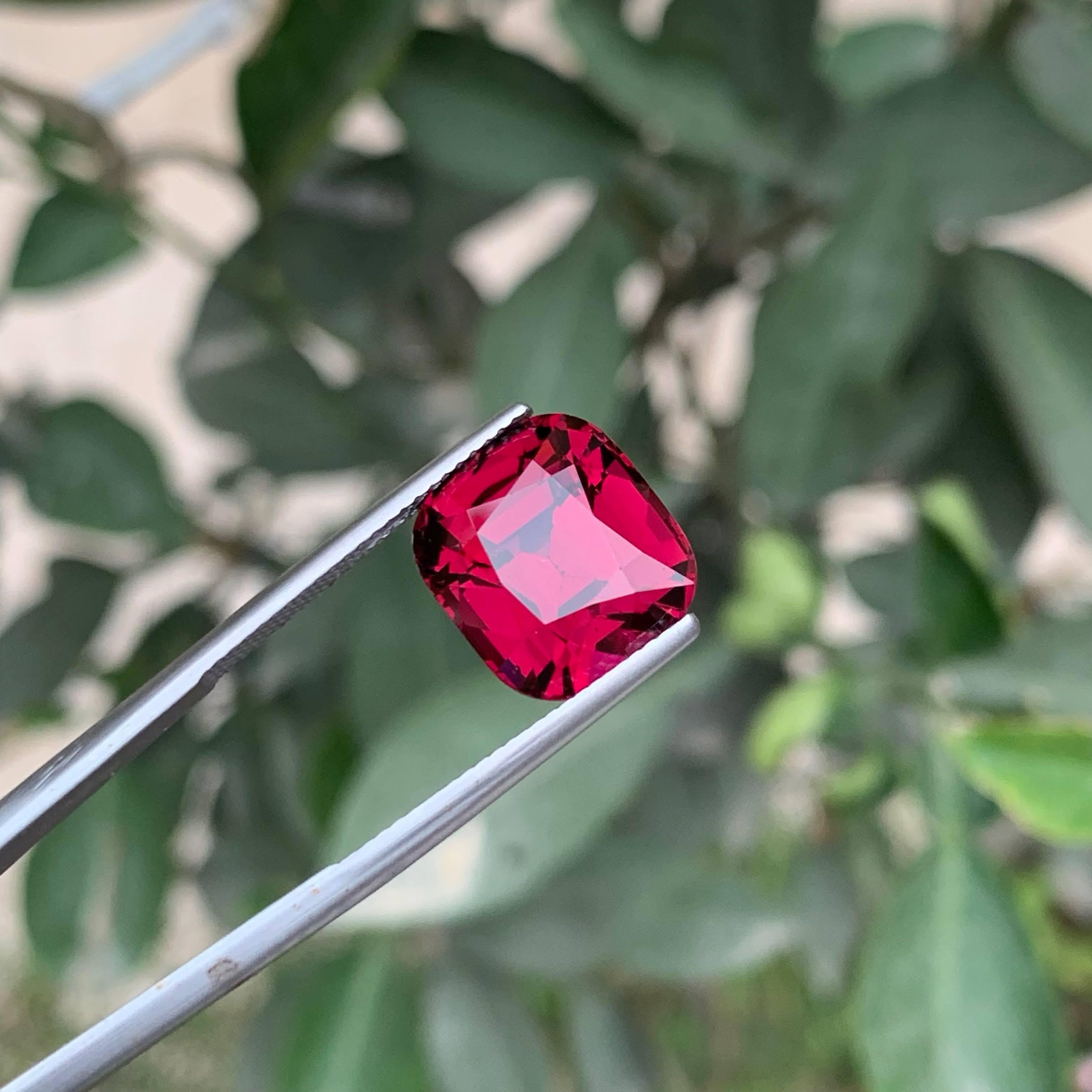 11.35 Carat Natural Loose Pinkish Red Garnet Cushion Cut Tanzanian Gemstone (pierre précieuse tanzanienne) en vente 5