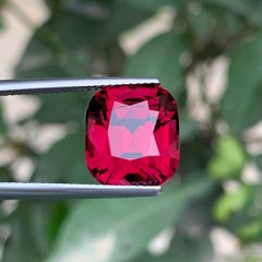11.35 Carat Natural Loose Pinkish Red Garnet Cushion Cut Tanzanian Gemstone